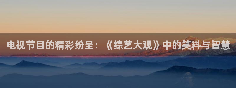 电视节目的精彩纷呈：《综艺大观》中的笑料与智慧